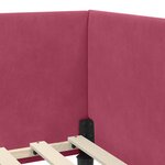 vidaXL Cadre de lit d'angle Bordeaux 100 cm x 200 cm tissu