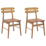 vidaXL Chaise de salle à manger 2 Pièces Naturel