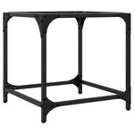 vidaXL Table basse avec dessus en verre transparent 40x40x40 cm acier