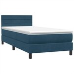 vidaXL Sommier à lattes de lit et matelas et LED bleu foncé 80x210 cm velours
