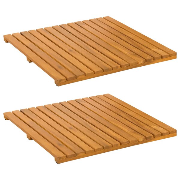vidaXL Tapis de bain Uni Marron 50 x 50 cm bois