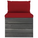 vidaXL Salon palette de jardin 9 Pièces avec coussins Bois de pin massif