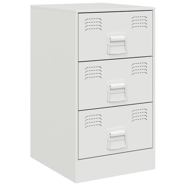 vidaXL Table de chevet blanc 34 5x39x62 cm acier