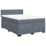vidaXL Sommier à lattes de lit et matelas Gris foncé 140x190cm Velours
