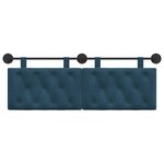 vidaXL Tête de lit suspendue Avec lumière LED Bleu Velours
