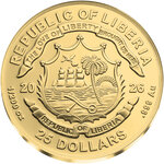 Monnaie SANTA CLAUS 1/200 Oz Or 25$ Liberia 2026 (PRÉCOMMANDE)