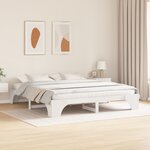 vidaXL Cadre de Lit Blanc Bois Massif 180 x 200 cm Cadre de Lit