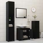 vidaXL Ensemble de meubles de salle de bain Noir Aggloméré