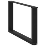 vidaXL Pieds de table basse en U  2 pièces  noir  60 x (42-43) cm  acier