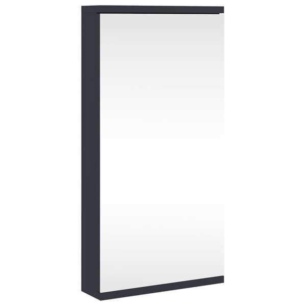 vidaXL Armoire de bain à miroir d'angle gris 30x24x60 cm
