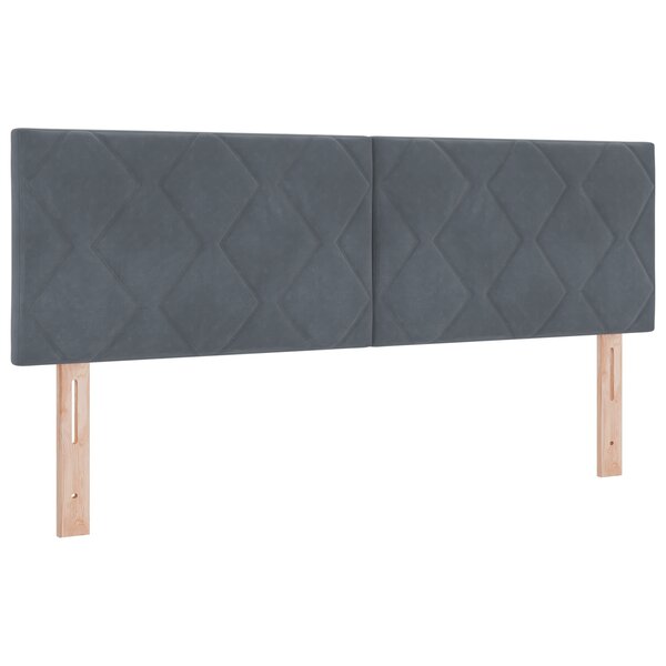 vidaXL Lit à ressorts avec matelas gris foncé 140x190 cm velours