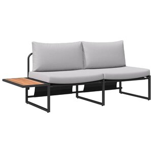 vidaXL Canapé de jardin avec coussin Marron 200.5 x 70 x 85.5 cm Métal