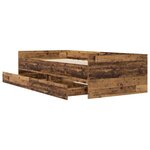 vidaXL Cadre de lit avec tiroir Bois Ancien 100 x 200 cm Pin massif