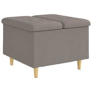 vidaXL Pouf de rangement avec coussin Taupe 60 x 60 x 45 cm tissu