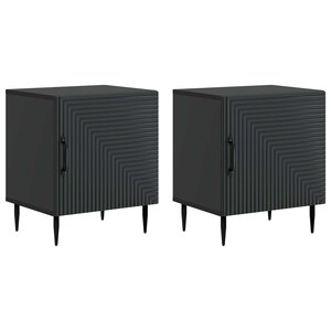 vidaXL Cabinet de chevet 2 Pièces Noir 43 x 34 5 x 50 cm