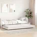 vidaXL Cadre de lit Blanc Bois de pin 75 x 190 cm Pliable Cadre de lit