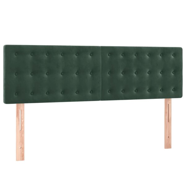 vidaXL Têtes de lit 2 Pièces Vert foncé 72x5x78/88 cm Velours