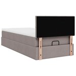 vidaXL Lit ottoman avec matelas taupe 90x200 cm tissu