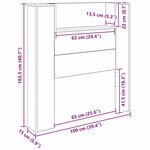 vidaXL Cabinet de Tête de Lit Chêne artisanal 100 x 15 x 103 5 cm