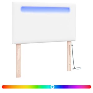vidaXL Tête de lit LED Blanc 100 cm Cuir synthétique