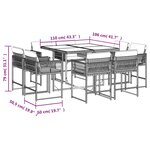 vidaXL Ensemble à manger de jardin et coussins 9 Pièces marron poly rotin
