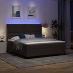 vidaXL Lit à ressorts avec matelas Marron foncé 180 x 200 cm tissu