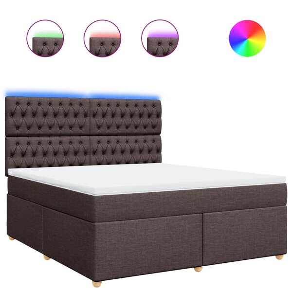 vidaXL Sommier à lattes de lit avec matelas Marron foncé 180x200 cm