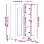 vidaXL Buffet Gris Sonoma 55 5 x 29 x 100 cm Bois d'ingénierie