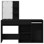 vidaXL Table de maquillage LED Chêne noir 140 x 40 x 140 cm