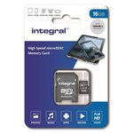 INTEGRAL MEMORY Micro SDHC 16GB Haute Vitesse 100MB/s de vitesse de transfert