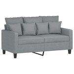 vidaXL Ensemble de canapés 2 Pièces avec coussins Gris clair Tissu
