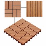 vidaXL Carreau de terrasse 22 Pièces Teck 30 x 30 cm WPC