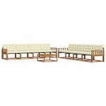 vidaXL Ensemble de canapés d'extérieur 9 Pièces Naturel et Crème