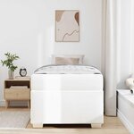 vidaXL Cadre de lit avec matelas Blanc 100 x 200 cm tissu