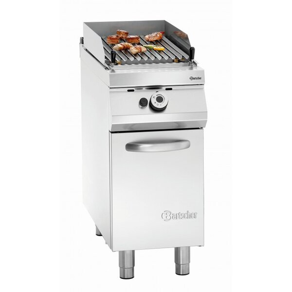 Grill pierre de lave série 900 - gaz - bartscher -  - acier inoxydable1battante 400x900x900mm