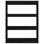 vidaXL Bibliothèque/Séparateur de pièce Noir 100x30x103 cm Pin massif