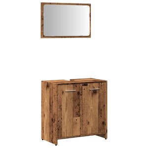 vidaXL Armoire de salle de bain et miroir vieux bois bois d'ingénierie