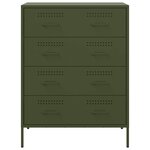 vidaXL Buffet vert olive 68x39x89 cm acier
