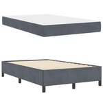 vidaXL Cadre de lit avec matelas Gris foncé 120 x 200 cm tissu