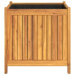 vidaXL Jardinière avec doublure 50x50x50 cm bois massif d'acacia