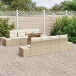 vidaXL Ensemble de salle à manger pour jardin 9 Pièces Beige et crème