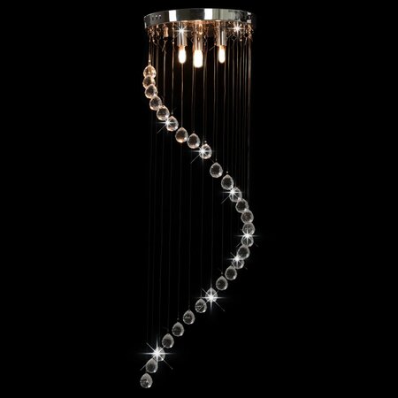 Icaverne - Lampes sublime Plafonnier avec perles de cristal Argenté Spirale G9