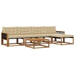 vidaXL Ensemble de canapés d'extérieur 6 Pièces Naturel et Beige