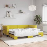 vidaXL Lit de jour avec lit gigogne jaune 90x200 cm velours