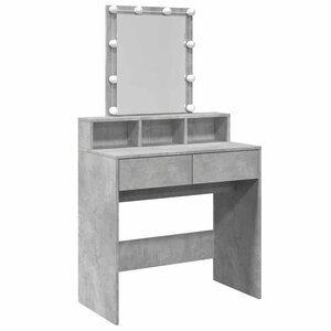vidaXL Coiffeuse avec LED gris béton 80x41x144 5 cm