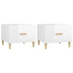 vidaXL Tables basses 2 Pièces blanc brillant 50x50x40cm bois d'ingénierie