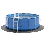 vidaXL Bâche de piscine gris clair Ø244 cm géotextile polyester