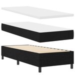 vidaXL Lit à ressorts avec matelas et lumières LED  noir  80 x 200 cm en tissu
