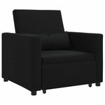 vidaXL Canapé Lit Simple Noir 90 x 165 x 87 cm tissu