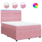 vidaXL Sommier à lattes de lit avec matelas Rose 160x200 cm Velours